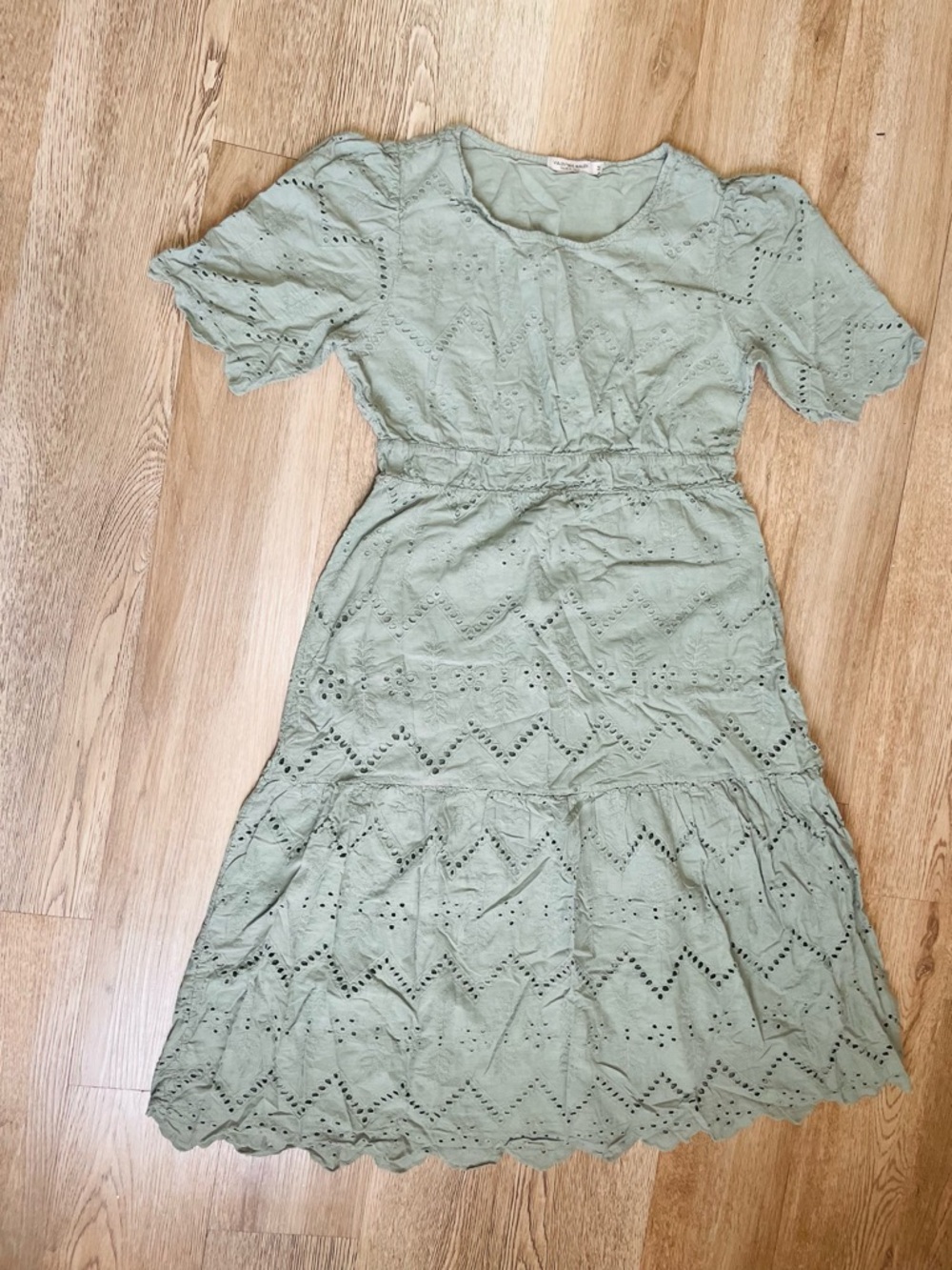 Valentina Naldi 100% cotton midi dress made in Italy. in Sage Green